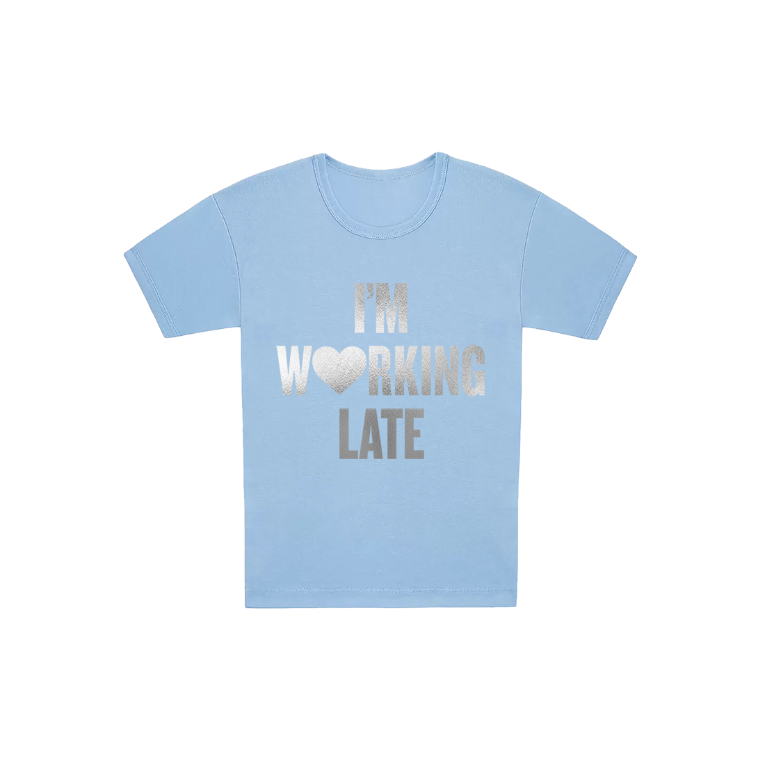 working late silver foil graphic tee