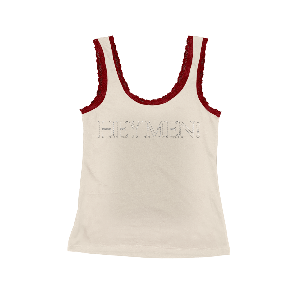Hey Men! Lace Rhinestone Tank Top