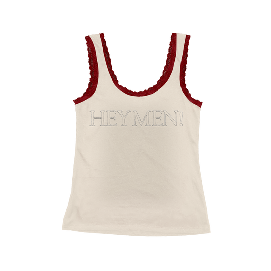 Hey Men! Lace Rhinestone Tank Top
